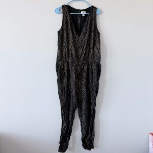 Old Navy Black Patterned Jumpsuit